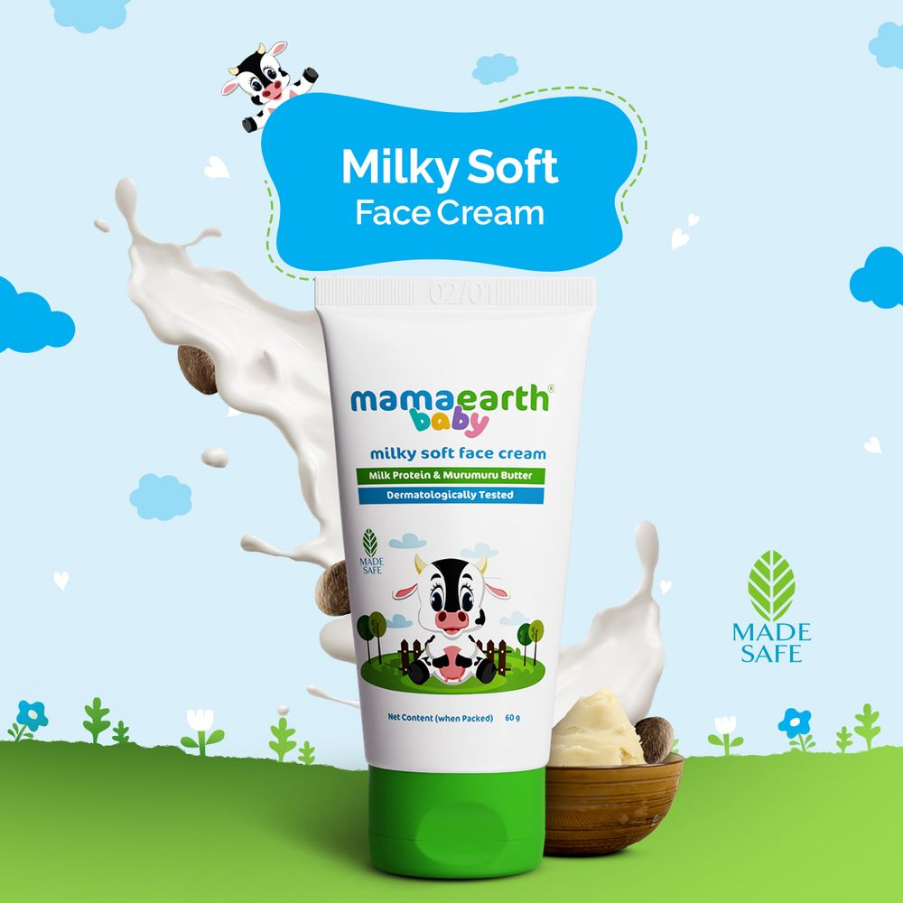 Mamaearth Milky Soft Face Cream With Murumuru Butter for Babies 60 gm