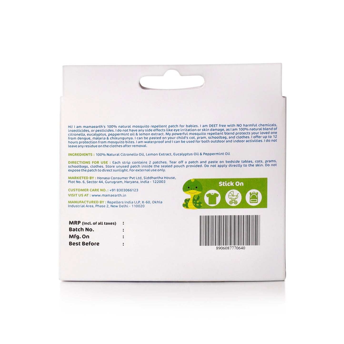 mosquito repellent patch