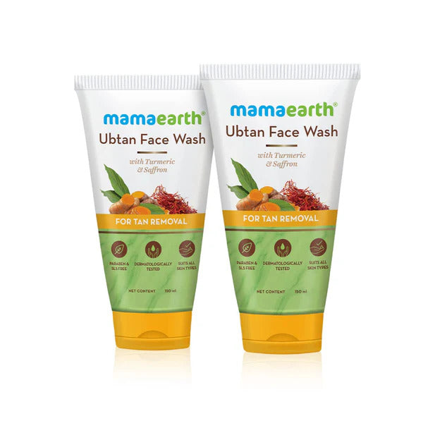 Mamaearth Ubtan Natural Glow Face Wash with Turmeric & Saffron for Tan Removal