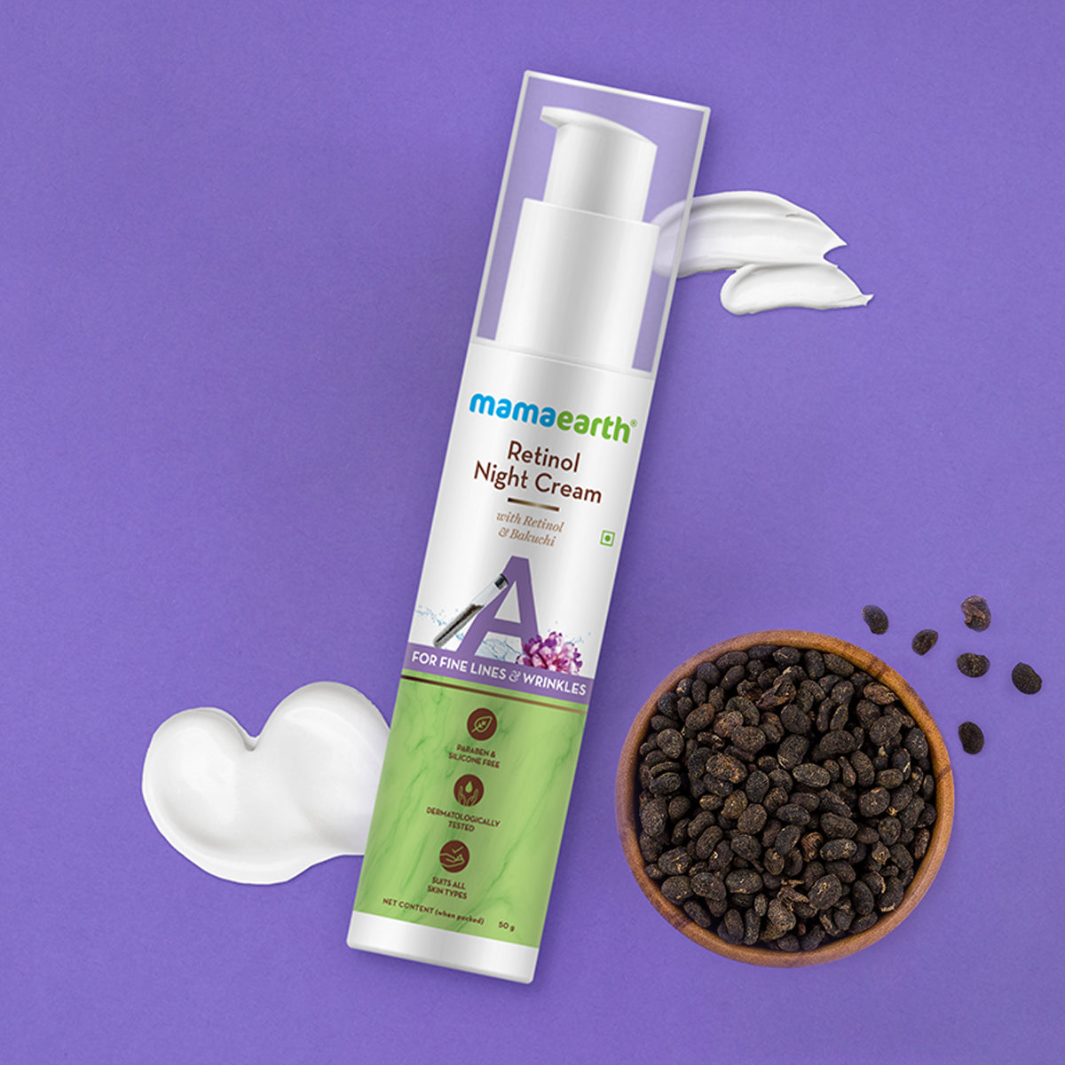 Retinol Night Cream For Women with Retinol and Bakuchi for Anti Aging, Fine Lines and Wrinkles