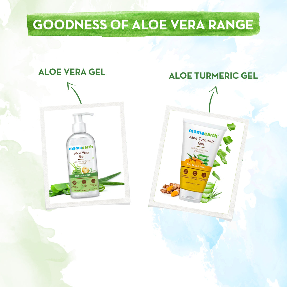 Goodness of aloe vera range of Mamaearth