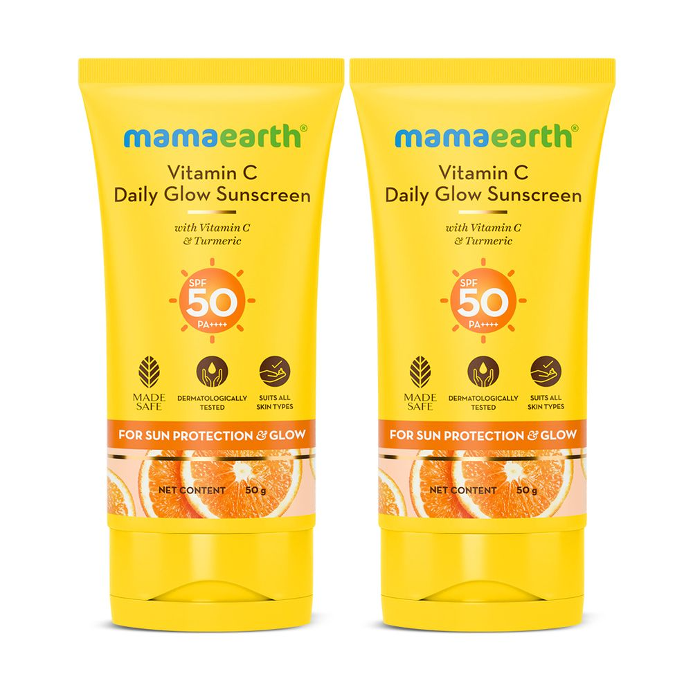 Mamaearth Vitamin C Daily Glow Sunscreen with Vitamin C & Turmeric for Sun Protection & Glow