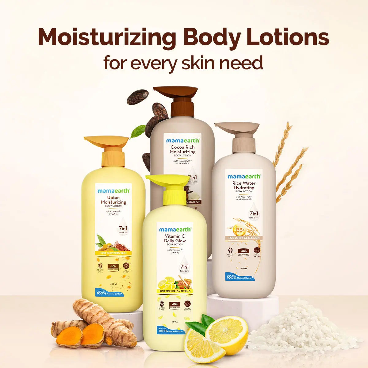 Mamaearth Rice Water Hydrating Body Lotion 400 ml