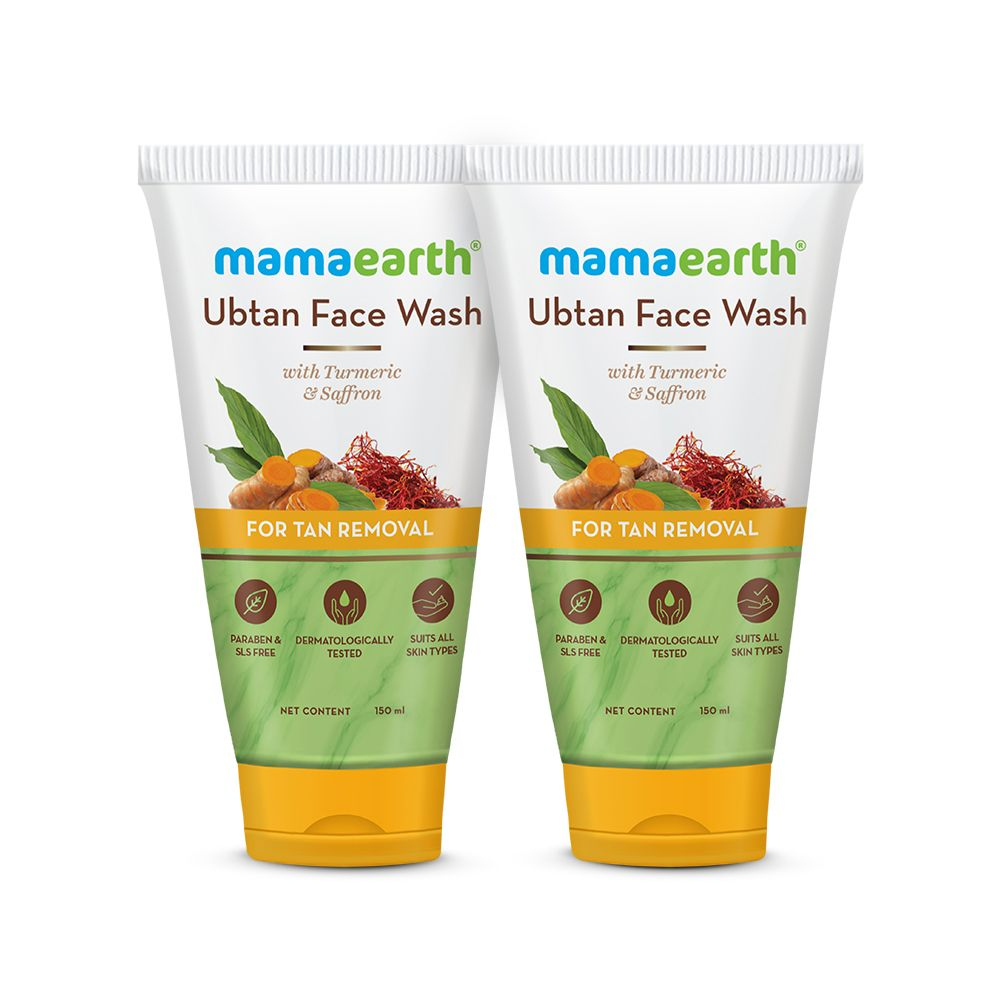 Mamaearth Ubtan Natural Glow Face Wash with Turmeric & Saffron for Tan Removal