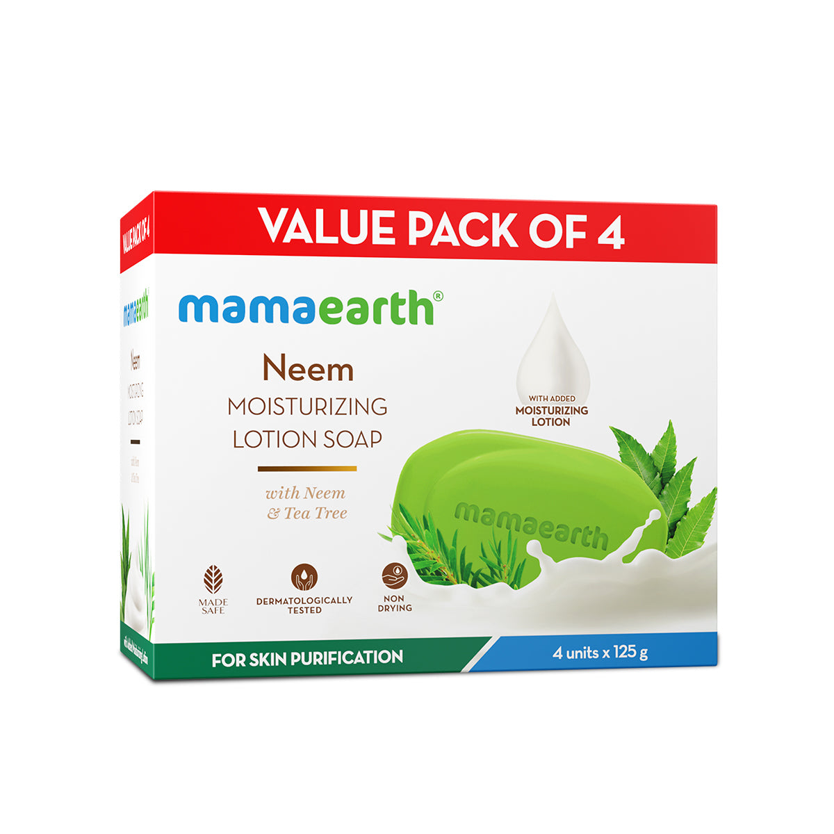 Neem Moisturizing Lotion Soap Pack Of 4 (125 G X 4)