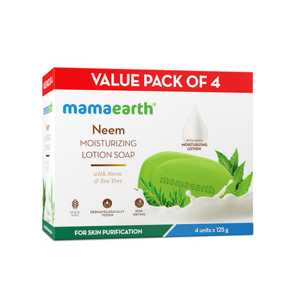 Neem Moisturizing Lotion Soap Pack Of 4 (125 G X 4)