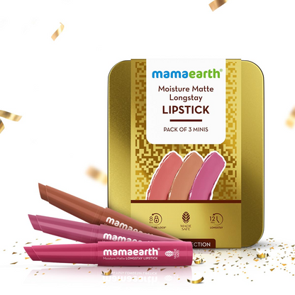 Moisture Matte Longstay Lipstick Pack Of 3 Minis - Nude Perfection (0.7 Gm Each)
