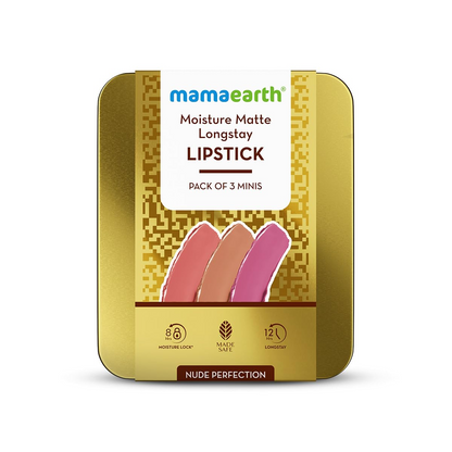 Moisture Matte Longstay Lipstick Pack Of 3 Minis - Nude Perfection (0.7 Gm Each)