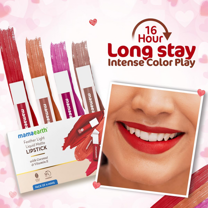 Feather Light Liquid Matte Lipstick Pack Of 4 Minis