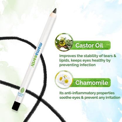 Mamaearth Charcoal Black Long Stay Kohl With Castor Oil and Chamomile