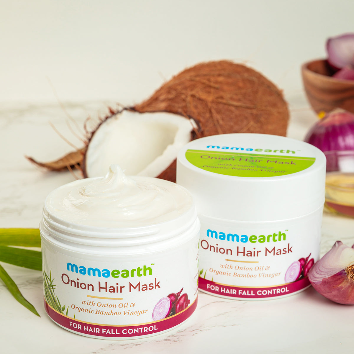 Onion Hair Mask, For Hair Fall Control, With Onion Oil and Organic Bamboo Vinegar, 200ml
