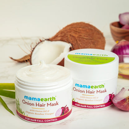 Onion Hair Mask, For Hair Fall Control, With Onion Oil and Organic Bamboo Vinegar, 200ml
