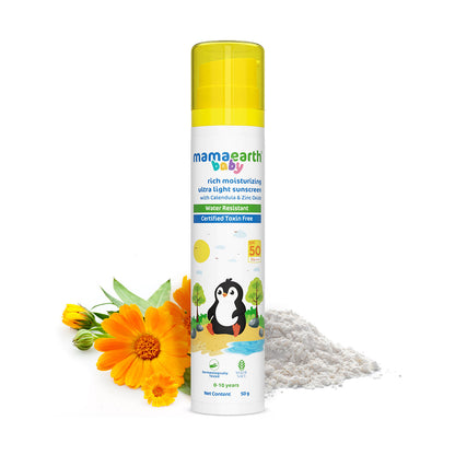 Mamaearth Baby Rich Moisturizing Ultra Light Sunscreen 50 gm