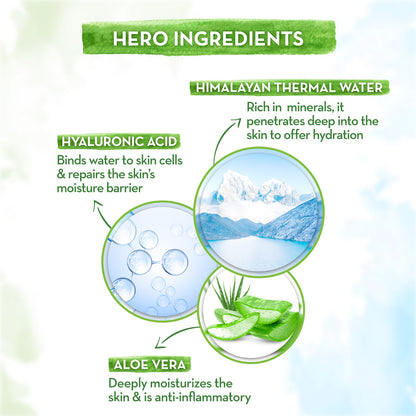 Aqua Glow Face Serum with Himalayan Thermal Water and Hyaluronic Acid   key ingredients