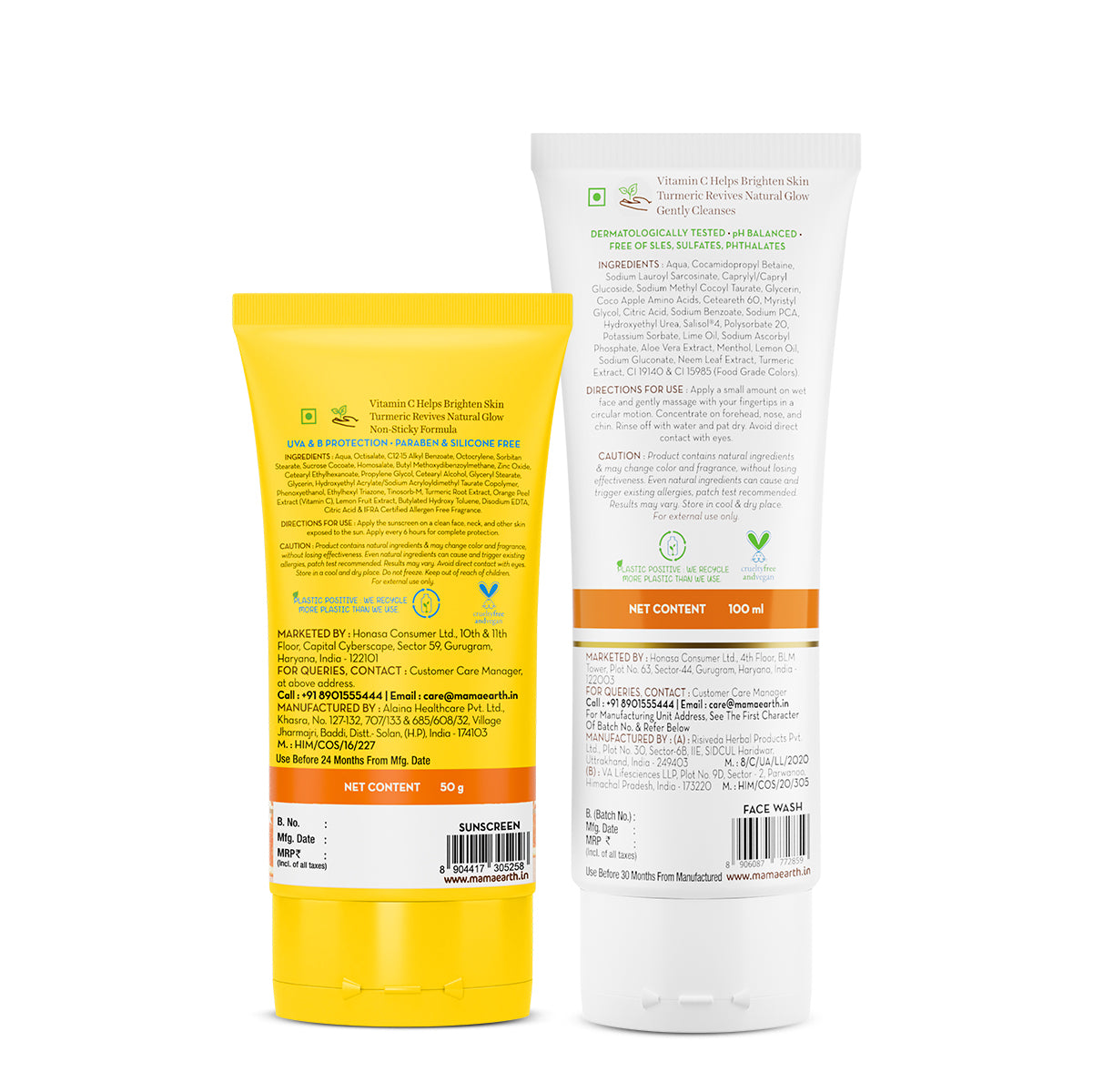 Vitamin C Daily Glow Sunscreen 50gm & Vitamin C Face Wash 50ml