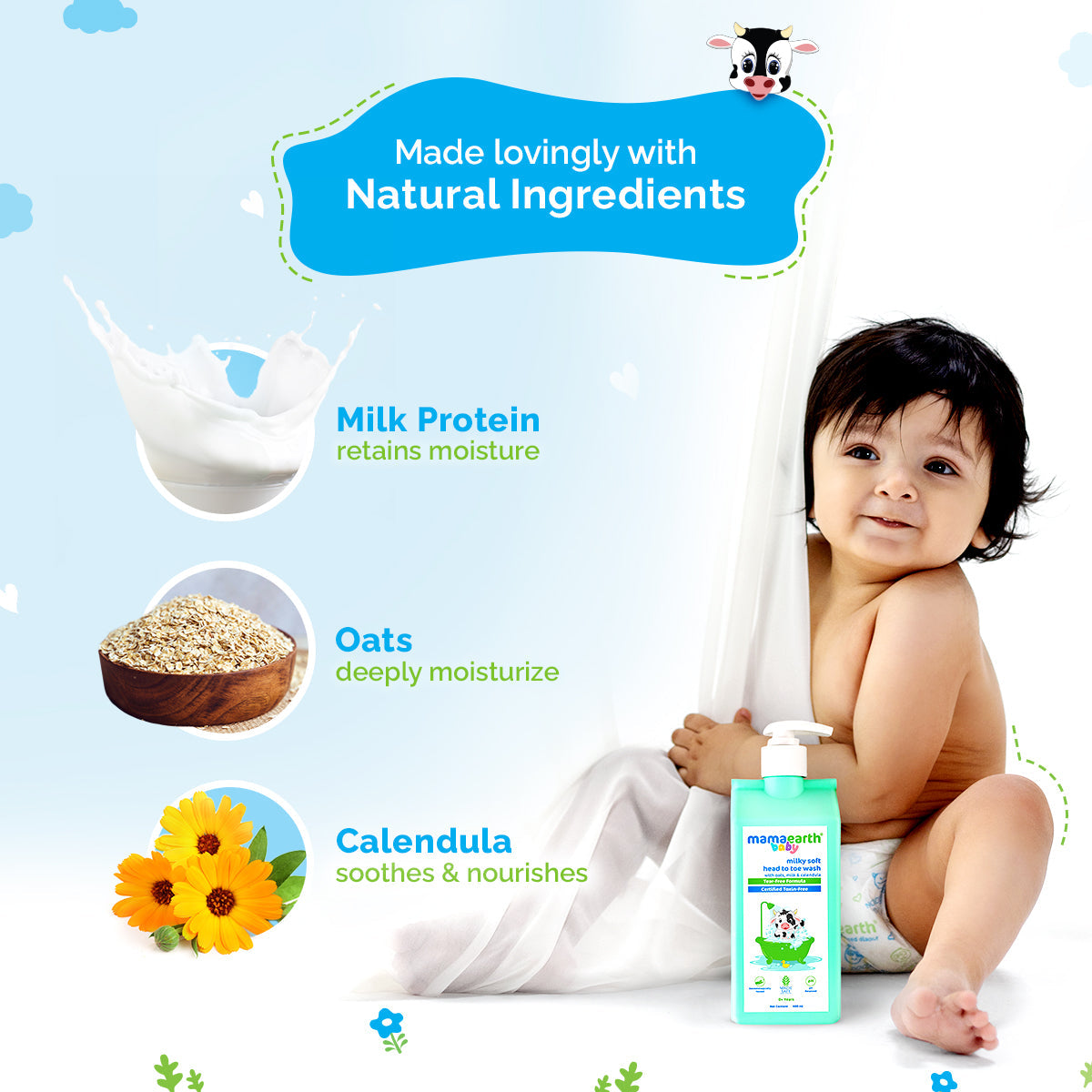 Mamaearth Baby MilkySoft Head To Toe Wash