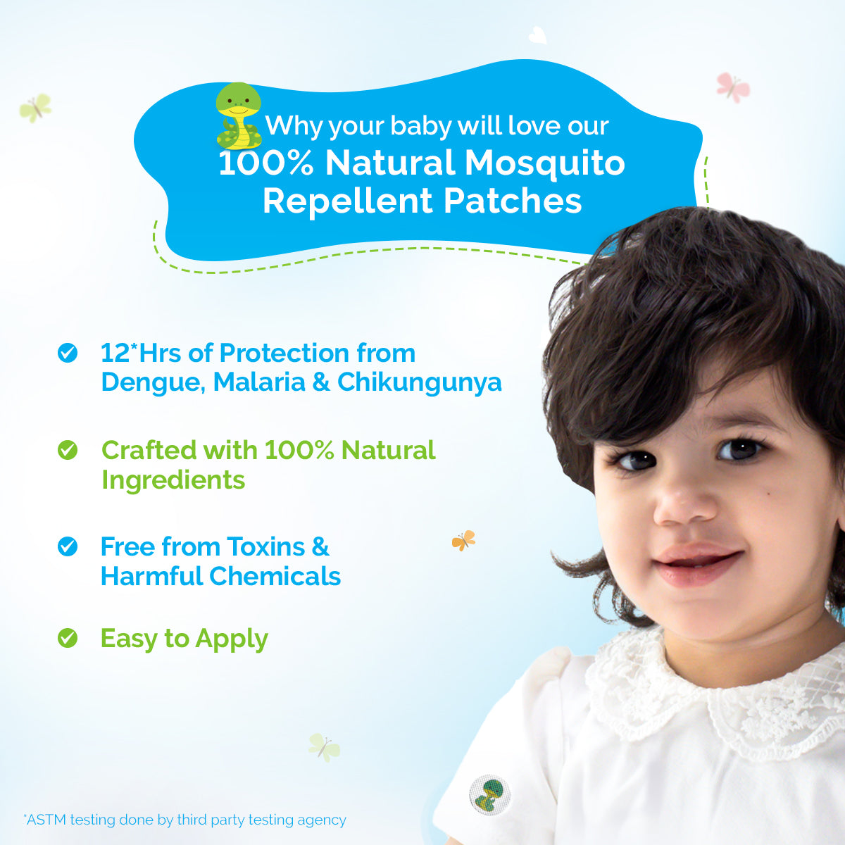 Baby 100% Natural Mosquito Repellent Patches