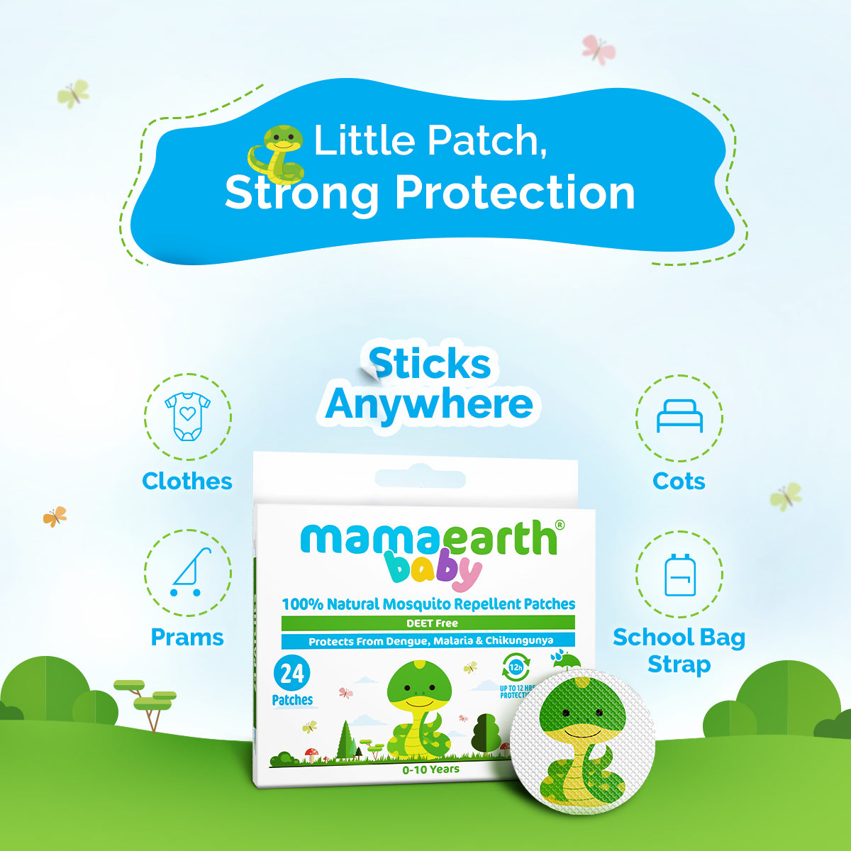 Baby 100% Natural Mosquito Repellent Patches