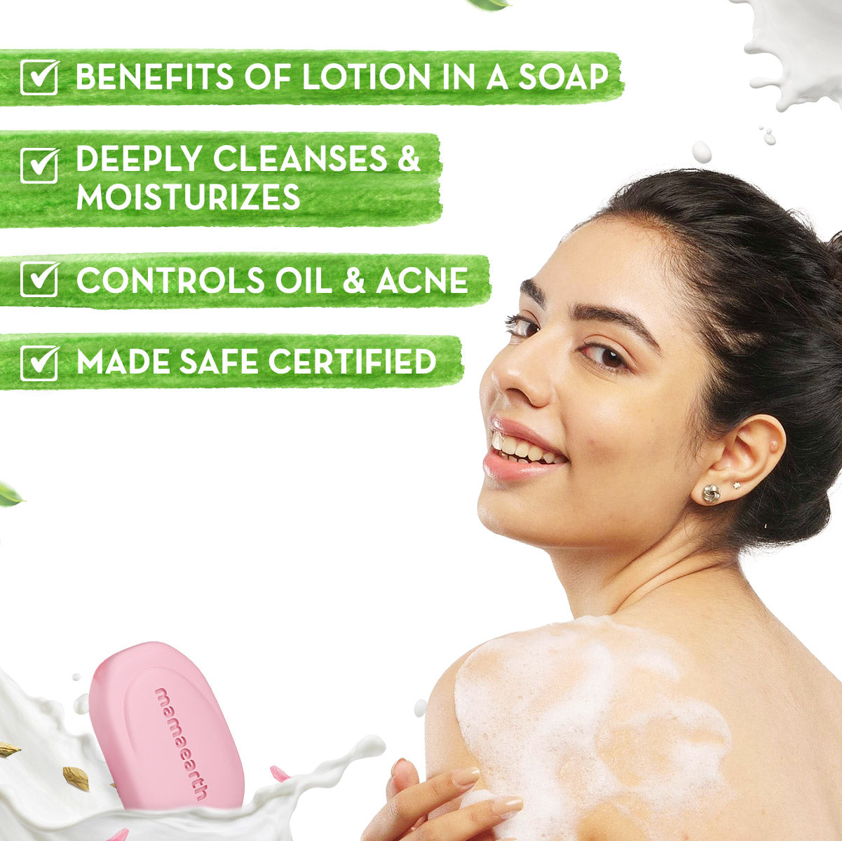 Mamaearth Multani Mitti Moisturizing Lotion Soap Pack of 4 x 4 125 gm