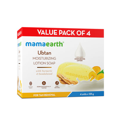 Mamaearth Ubtan Moisturizing Lotion Soap Pack of 4 x 4 125 gm