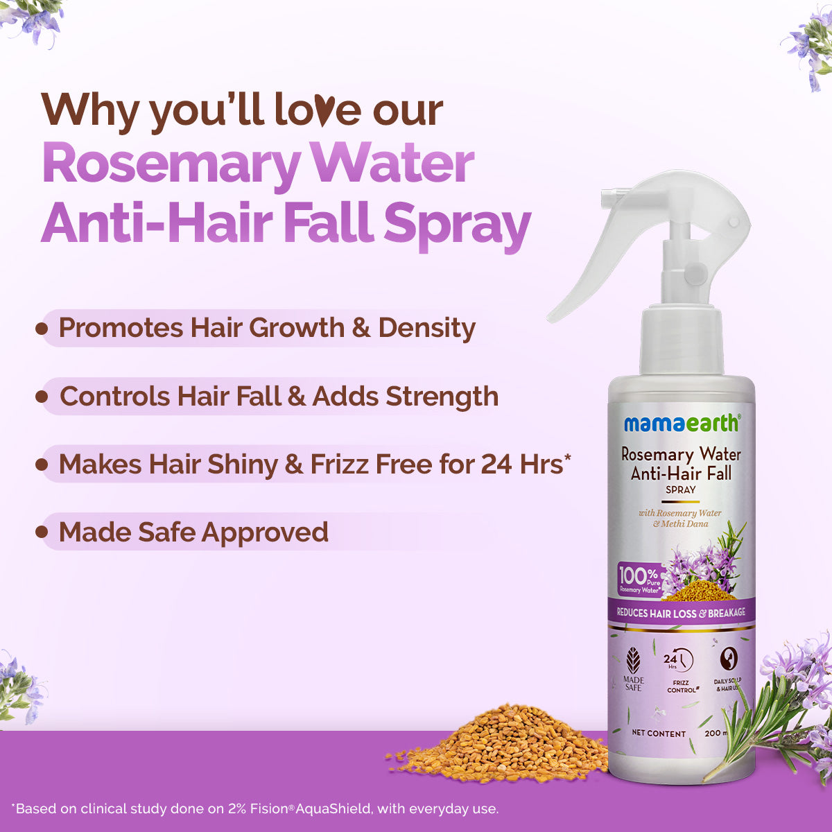 Mamaearth Rosemary Water Anti-Hair Fall Spray 200 ml