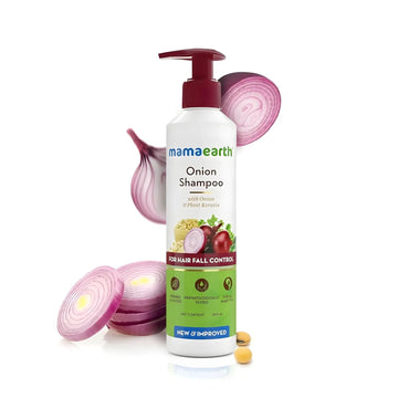 Mamaearth Onion Shampoo for Hair Growth and Hair Fall Control with Onion Oil and Plant Keratin 250 ml