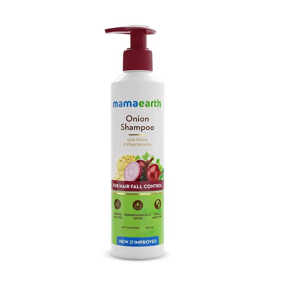Mamaearth Onion Shampoo for Hair Growth and Hair Fall Control with Onion Oil and Plant Keratin