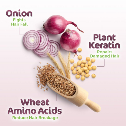 Mamaearth Onion Shampoo for Hair Growth and Hair Fall Control with Onion Oil and Plant Keratin