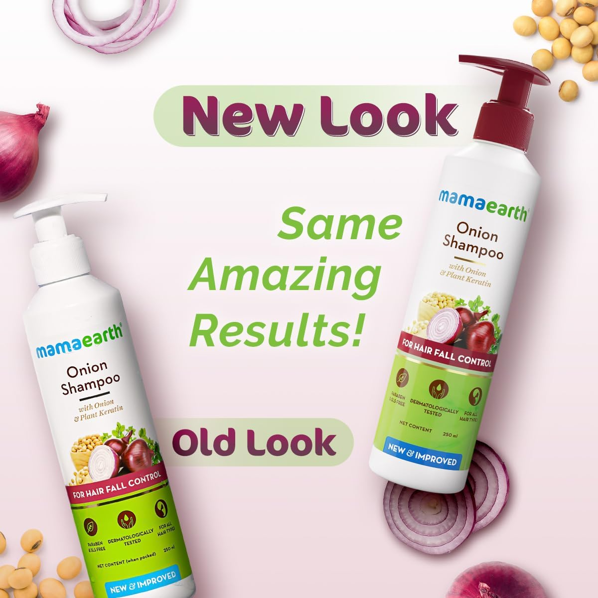 Mamaearth Onion Shampoo for Hair Growth and Hair Fall Control with Onion Oil and Plant Keratin