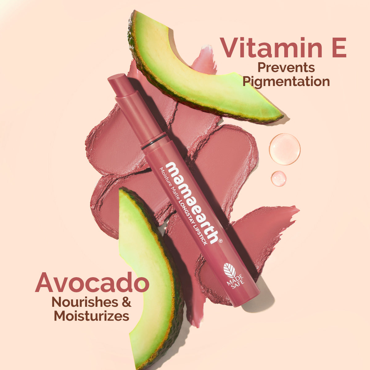 Mamaearth Moisture Matte Longstay Lipstick / 01 Carnation Nude 2 gm