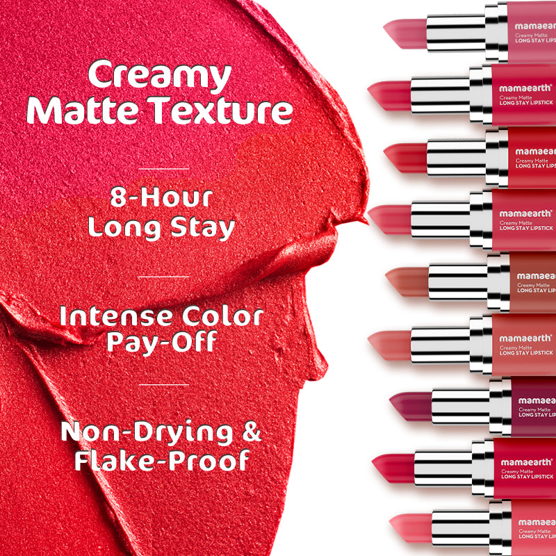 Mamaearth Creamy Matte Long Stay Lipstick - 09 Cranberry Crush