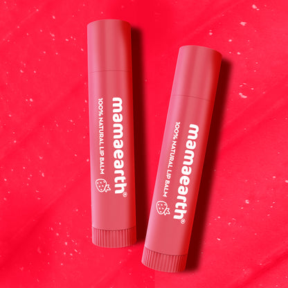 Mamaearth Nourishing Tinted 100% Natural Lip Balm with Vitamin E - Strawbery