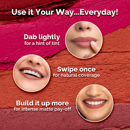 Moisture Matte Longstay Lipstick Pack Of 3 Minis - Bright And Bold (0.7 Gm Each)