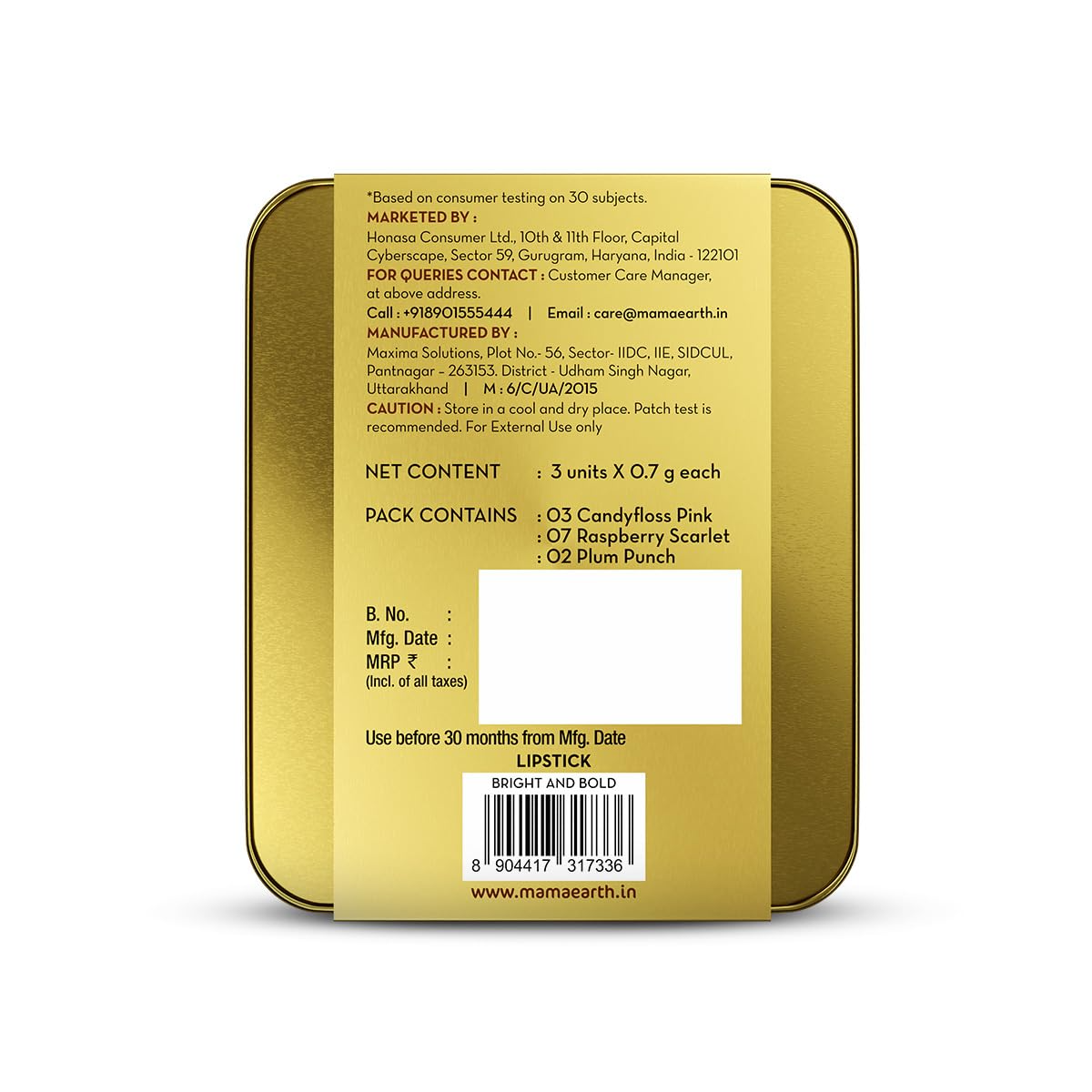 Moisture Matte Longstay Lipstick Pack Of 3 Minis - Bright And Bold (0.7 Gm Each)