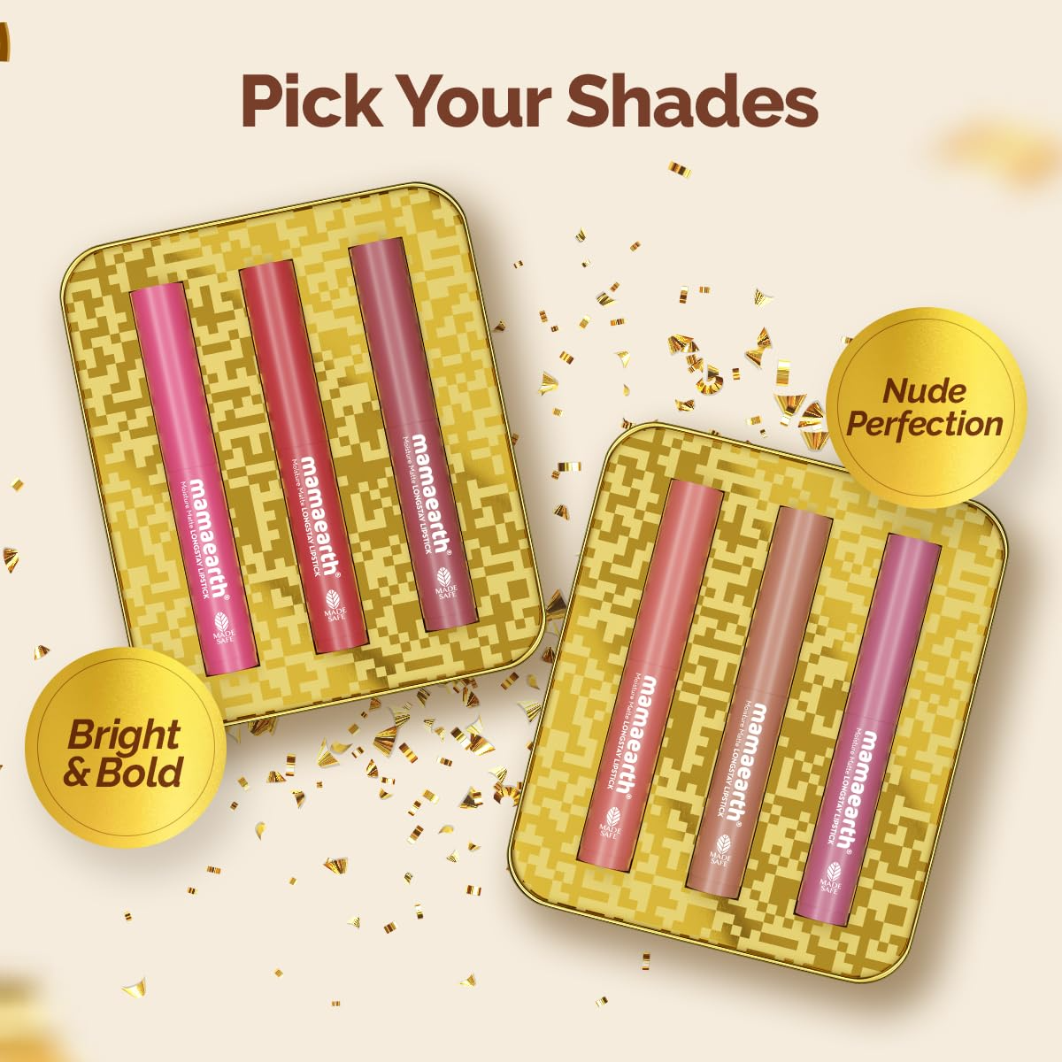 Moisture Matte Longstay Lipstick Pack Of 3 Minis - Nude Perfection (0.7 Gm Each)