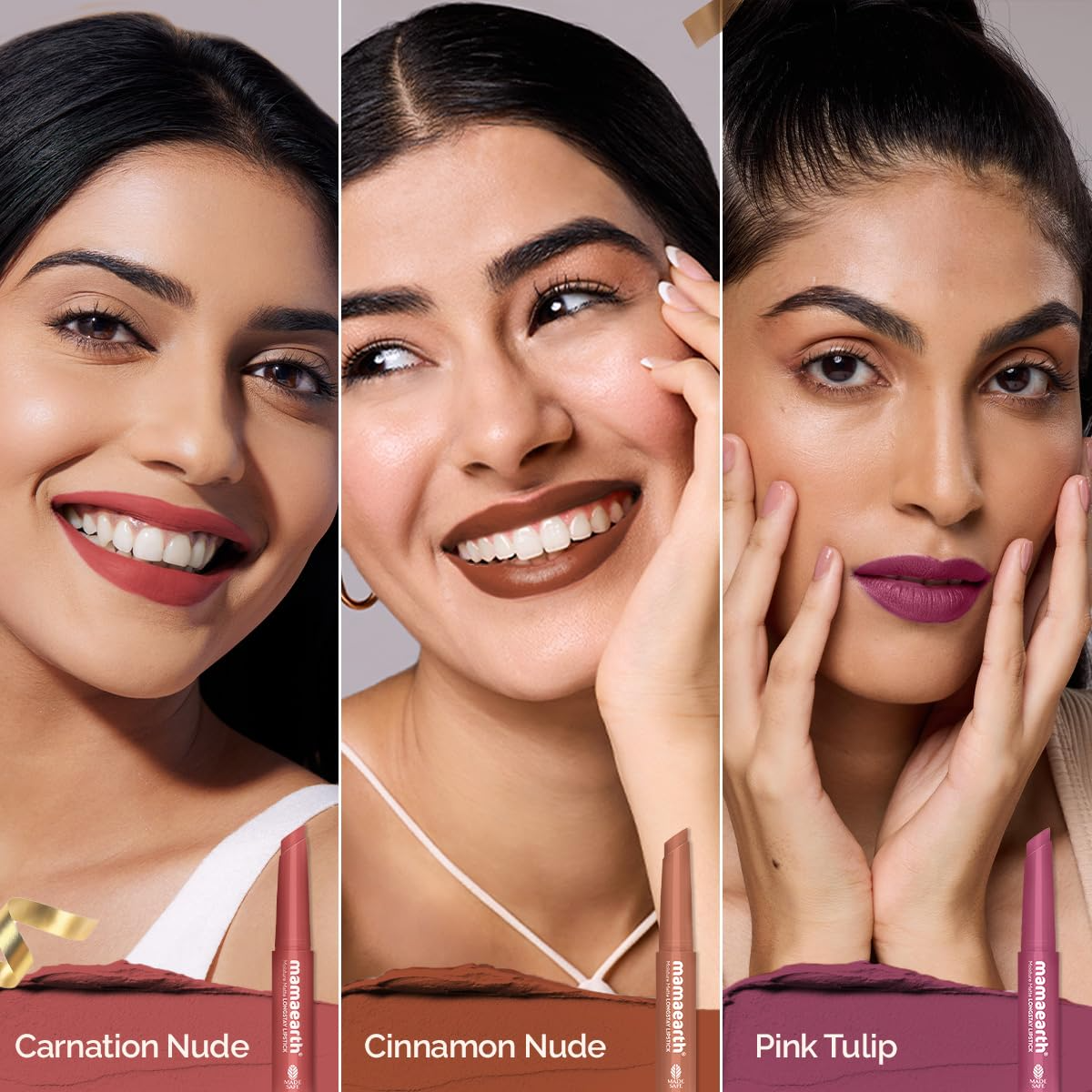 Moisture Matte Longstay Lipstick Pack Of 3 Minis - Nude Perfection (0.7 Gm Each)