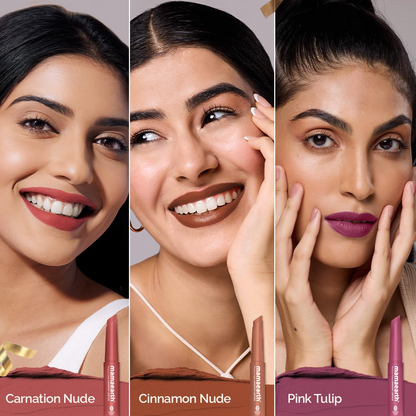 Moisture Matte Longstay Lipstick Pack Of 3 Minis - Nude Perfection (0.7 Gm Each)