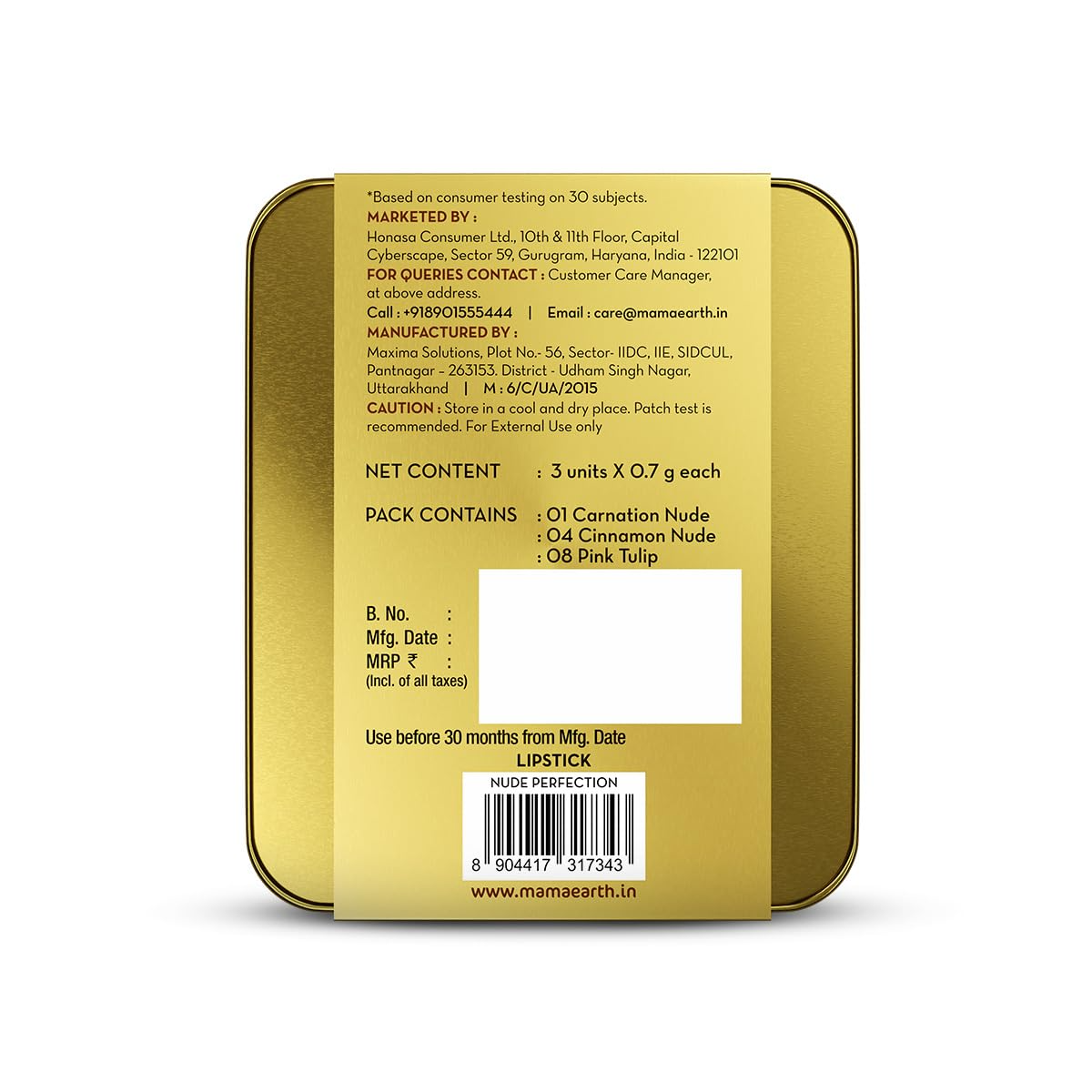 Moisture Matte Longstay Lipstick Pack Of 3 Minis - Nude Perfection (0.7 Gm Each)