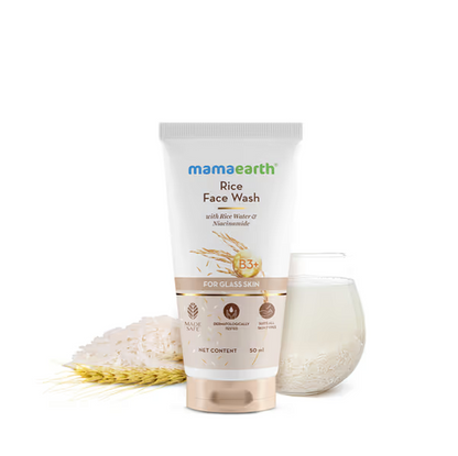 Mamaearth Rice Face Wash With Rice Water & Niacinamide for Glass Skin