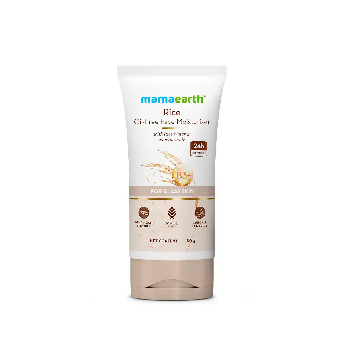 Mamaearth Rice Oil-Free Face Moisturizer With Rice Water & Niacinamide for Glass Skin