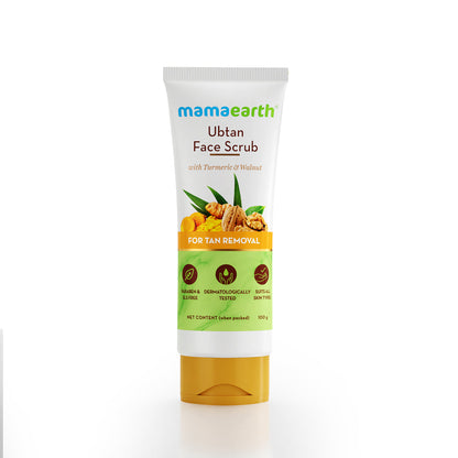 mamaearth tan removal scrub with ubtan and turmeric