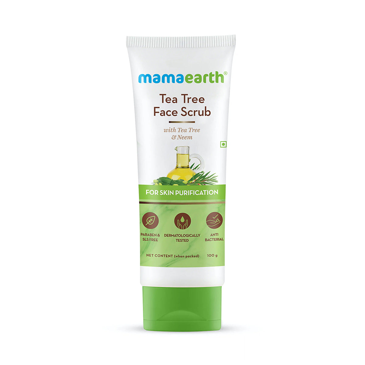 mamaearth tea tree face scrub for skin purification