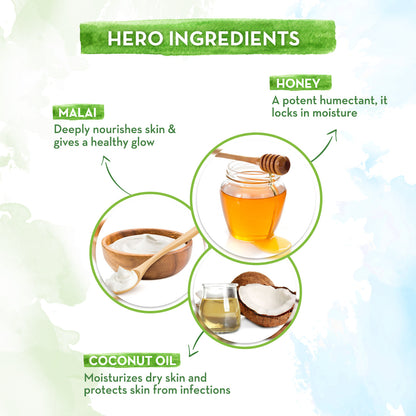 mamaearth honey malai face wash hero ingredients