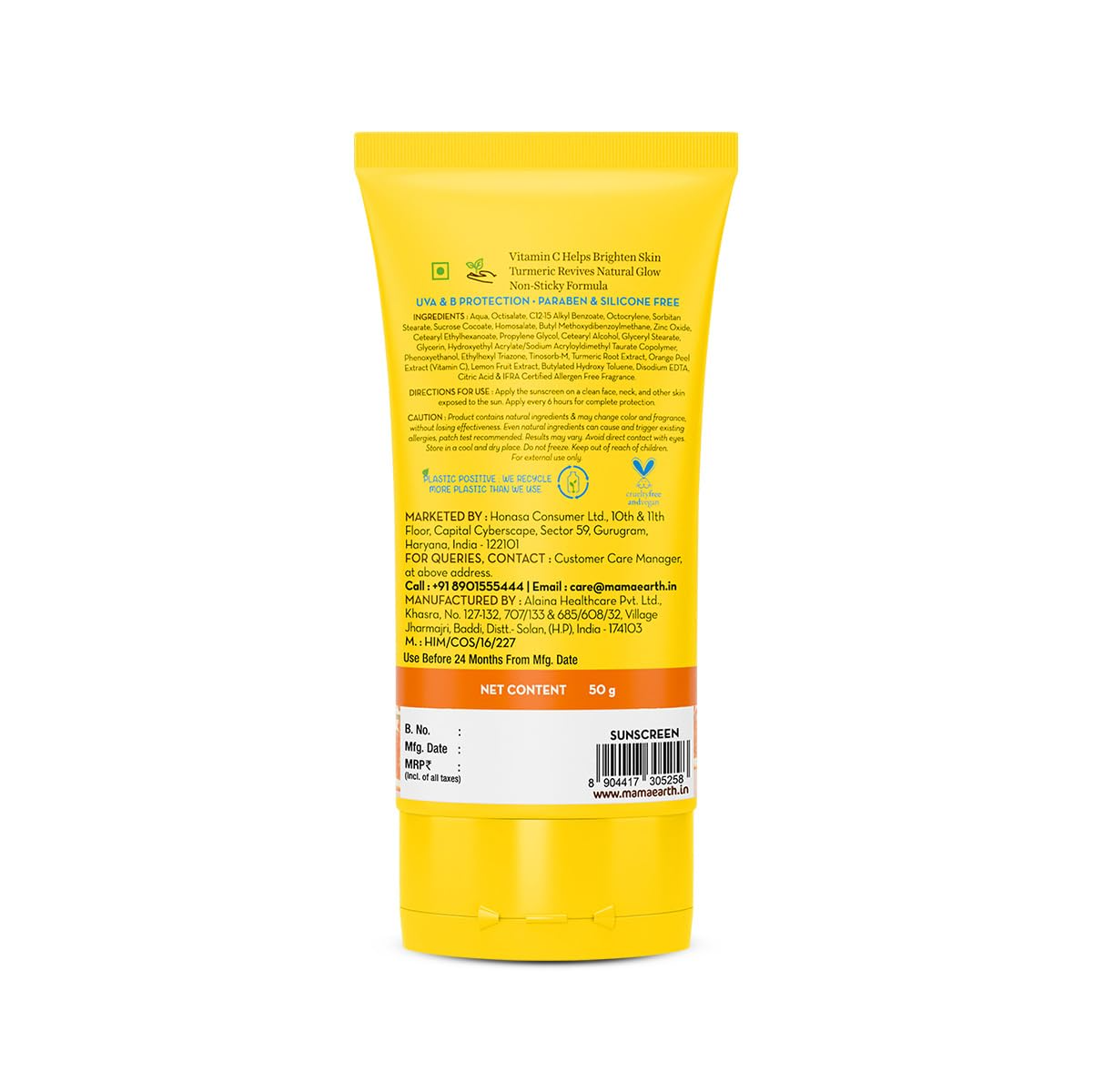 Mamaearth Vitamin C Daily Glow Sunscreen with Vitamin C & Turmeric for Sun Protection & Glow