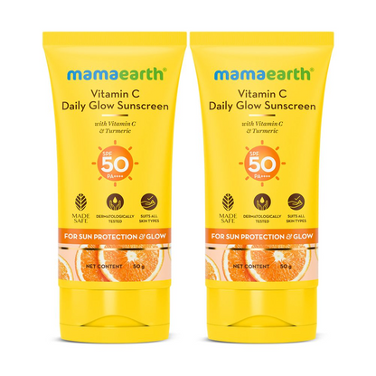 Mamaearth Vitamin C Daily Glow Sunscreen with Vitamin C & Turmeric for Sun Protection & Glow