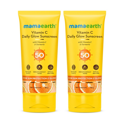 Mamaearth Vitamin C Daily Glow Sunscreen with Vitamin C & Turmeric for Sun Protection & Glow