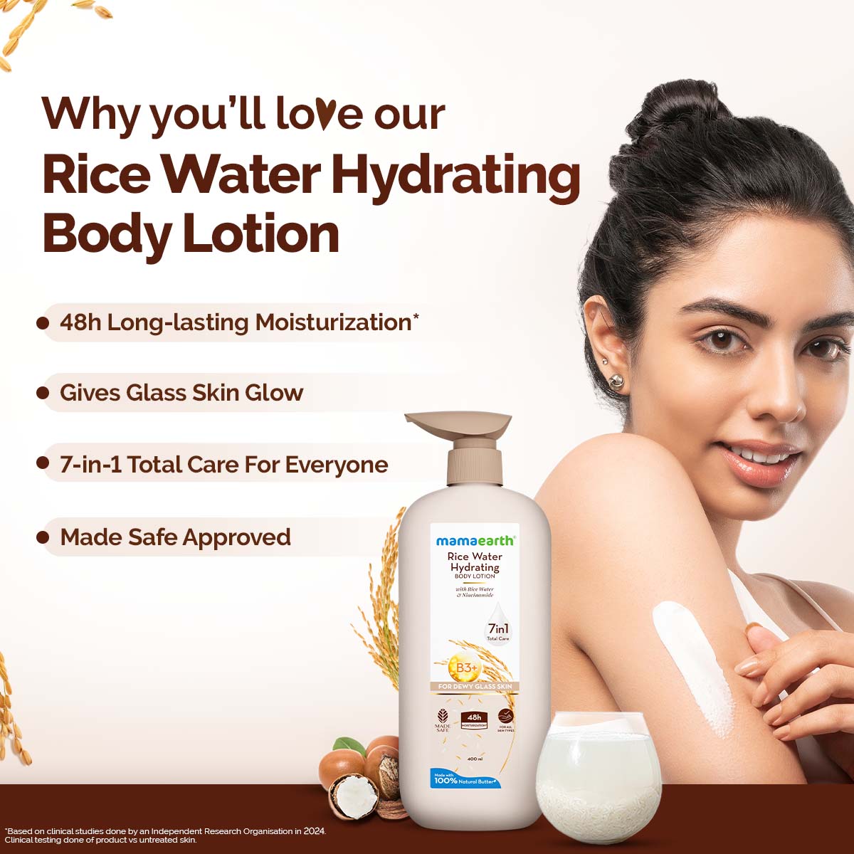 Mamaearth Rice Water Hydrating Body Lotion 400 ml