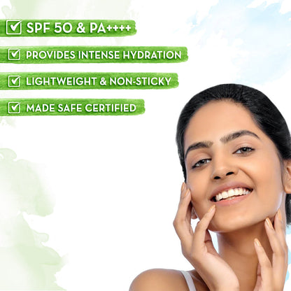 Mamaearth HydraGel Indian Sunscreen with Aloe Vera & Raspberry for Sun Protection 50 gm