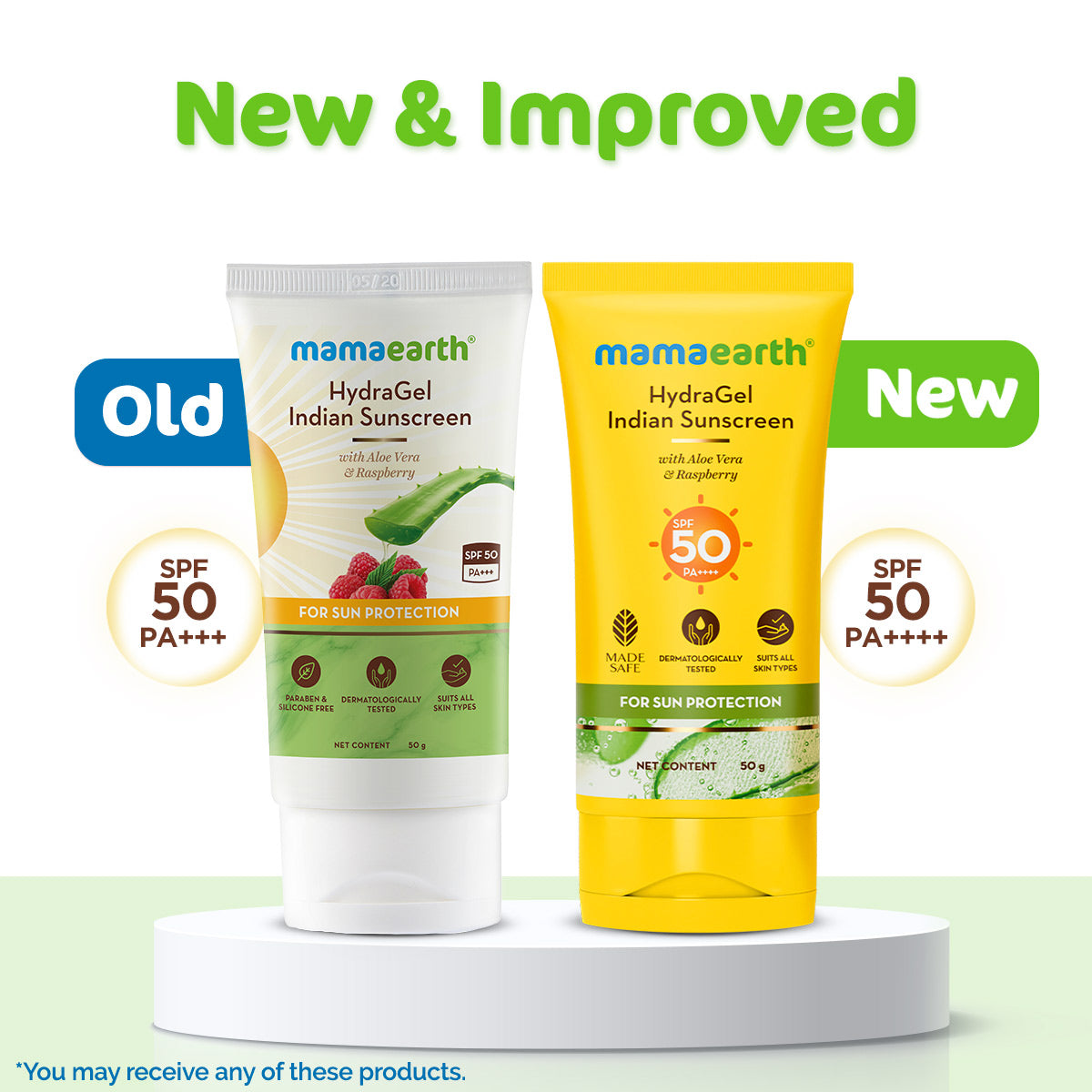 Mamaearth HydraGel Indian Sunscreen with Aloe Vera & Raspberry for Sun Protection 50 gm