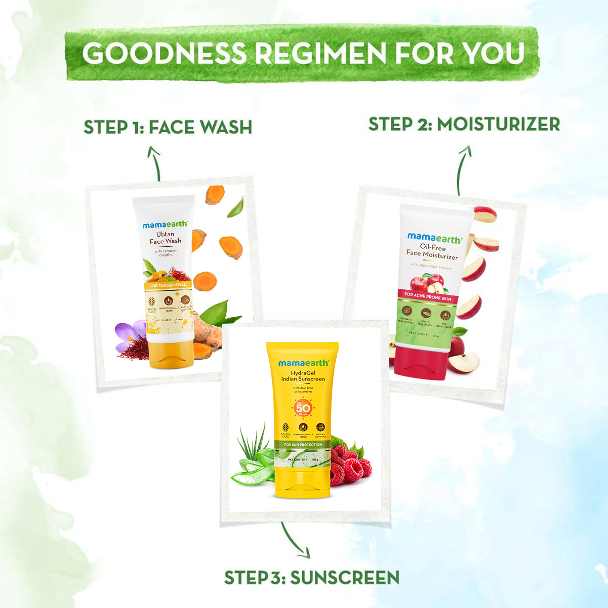 Mamaearth HydraGel Indian Sunscreen with Aloe Vera & Raspberry for Sun Protection 50 gm